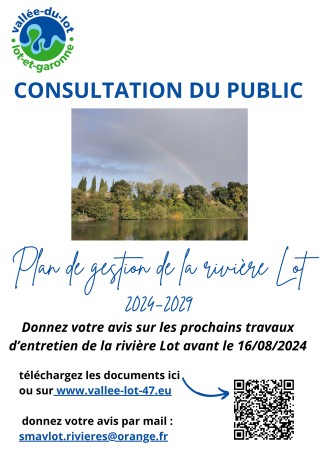 CONSULTATION DU PUBLIC SUR LE NOUVEAU PLAN DE GESTION DU LOT donnez votre avis !!