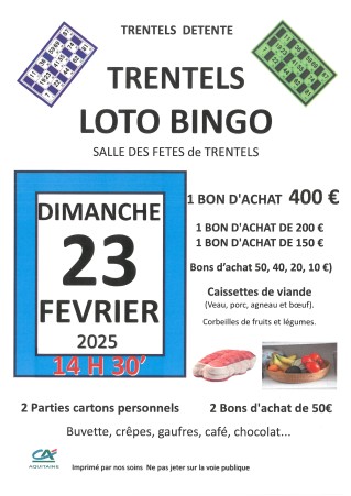 LOTO BINGO TRENTELS DETENTE